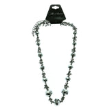 Adjustable Length Fashion-Necklace With Faceted Accents  Dark Silver Color #2494