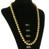 Adjustable Length Beaded-Necklace Gold-Tone Color  #2685