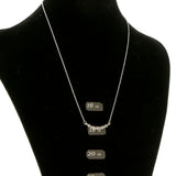 Adjustable Length Statement-Necklace With Crystal Accents  Silver-Tone Color #2692