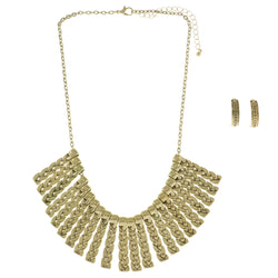 Adjustable Length Necklace-Earring-Set Gold-Tone Color  #2474 - Mi Amore