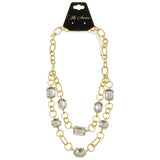 Adjustable Length Layered-Necklace With Faceted Accents  Gold-Tone Color #2477 - Mi Amore