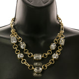 Adjustable Length Layered-Necklace With Faceted Accents  Gold-Tone Color #2477 - Mi Amore