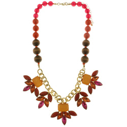 Adjustable Length Statement-Necklace With Faceted Accents Colorful & Gold-Tone Colored #2479 - Mi Amore