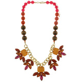 Adjustable Length Statement-Necklace With Faceted Accents Colorful & Gold-Tone Colored #2479 - Mi Amore