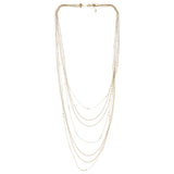 Adjustable Length Layered-Necklace With Bead Accents Gold-Tone & Pink Colored #2705 - Mi Amore