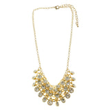 Adjustable Length Statement-Necklace With Crystal Accents  Gold-Tone Color #2500
