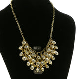 Adjustable Length Statement-Necklace With Crystal Accents  Gold-Tone Color #2500