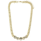 Adjustable Length Collar-Necklace With Crystal Accents  Gold-Tone Color #2508 - Mi Amore
