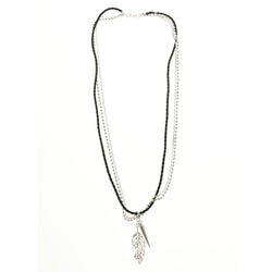 Leaf Spike Layered-Necklace Colorful #2512