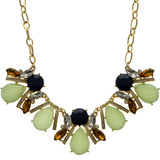 Adjustable Length Statement-Necklace With Faceted Accents Colorful & Gold-Tone Colored #2514