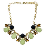 Adjustable Length Statement-Necklace With Faceted Accents Colorful & Gold-Tone Colored #2514