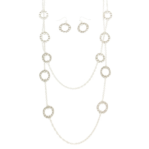 Silver-Tone Metal Layered-Necklace #2530