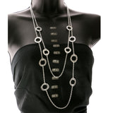 Silver-Tone Metal Layered-Necklace #2530
