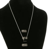 Adjustable Length Pendant With Crystal Accents Black & Silver-Tone Colored #2532