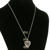 Heart Adjustable Length Pendant-Necklace Silver-Tone Color  #2546