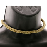 Adjustable Length Braided Cord Choker-Necklace Yellow & Gold-Tone Colored #2593
