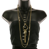 Tusks Tassels Adjustable Length Layered-Necklace With Assorted Accents Colorful #2598 - Mi Amore