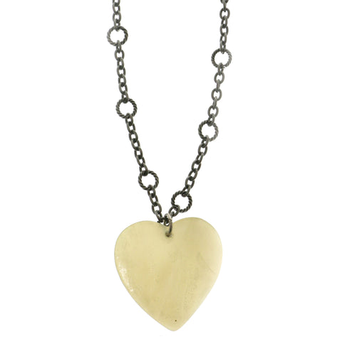 Heart Adjustable Length Pendant-Necklace With Stone Accents Silver-Tone & White Colored #2608