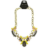 Adjustable Length Statement-Necklace With Faceted Accents Colorful & Gold-Tone Colored #2628