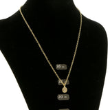 Adjustable Length Pendant-Necklace Jewelry Set With Crystal Accents  Gold-Tone Color #2637