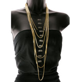 Adjustable Length Layered-Necklace Gold-Tone Color  #2662