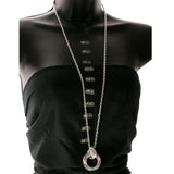Silver-Tone Metal Pendant-Necklace Jewelry Set #2670
