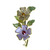 Flowers Brooch-Pin With Crystal Accents Gold-Tone & Multi Colored #2349
