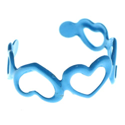 Adjustable Heart Toe-Ring Blue Color  #4446
