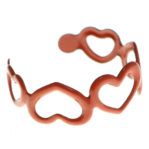 Adjustable Heart Toe-Ring Orange Color  #4446