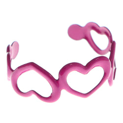 Adjustable Heart Toe-Ring Pink Color  #4446
