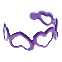 Adjustable Heart Toe-Ring Purple Color  #4446