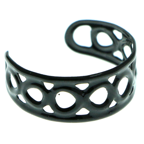 Adjustable Infinity Symbol Toe-Ring Black Color  #4444