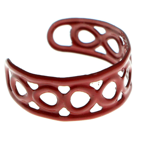 Adjustable Infinity Symbol Toe-Ring Red Color  #4444