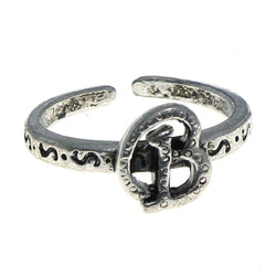 Adjustable Initial B Toe-Ring Silver-Tone Color  #4443