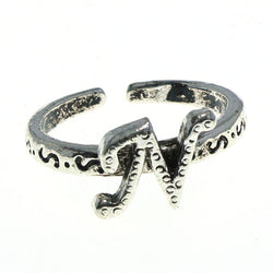 Adjustable Initial N Toe-Ring Silver-Tone Color  #4443
