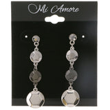 Drop-Dangle Earrings Earrings With Crystal Accents Gold-Tone & Gray Colored #3243