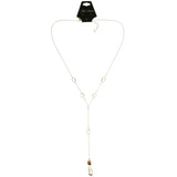 Adjustable Length Y-Necklace With Faceted Accents  Gold-Tone Color #3796