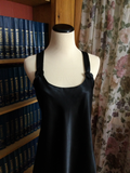 Black Silky Long Chemise Nightgown