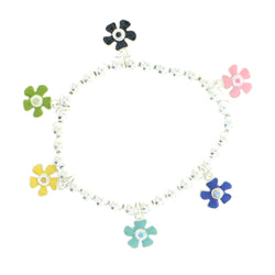 Mi Amore Seasonal Spring Flower Stretch-Bracelet Silver-Tone & Multicolor