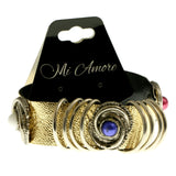 Mi Amore Adjustable Bangle-Bracelet Multicolor/Gold-Tone