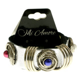 Mi Amore Adjustable Bangle-Bracelet Multicolor/Silver-Tone