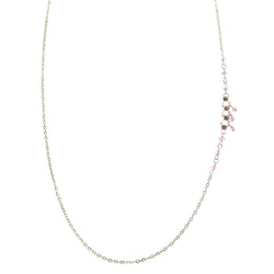 Mi Amore Adjustable Drop-Accented-Belly-Chain Silver-Tone/Pink