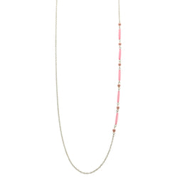 Mi Amore Adjustable Dangle-Belly-Chain Silver-Tone/Pink