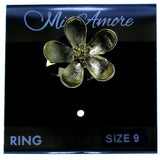 Mi Amore Flower Sized-Ring Gold-Tone Size 9.00