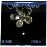 Mi Amore Flower Sized-Ring Gold-Tone Size 8.00