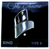 Mi Amore Spiral Sized-Ring Silver-Tone Size 8.00