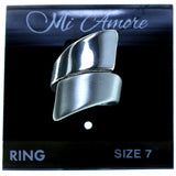 Mi Amore Spiral Sized-Ring Silver-Tone Size 7.00