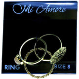 Mi Amore 3 PC  Multiple-Ring-Set Gold-Tone/Peach Size 8.00