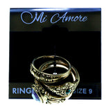 Mi Amore 3 PC  Multiple-Ring-Set Gold-Tone/Multicolor Size 9.00