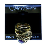 Mi Amore 3 PC  Multiple-Ring-Set Gold-Tone/Multicolor Size 8.00